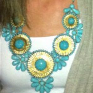 Turquoise & Gold Statement Necklace